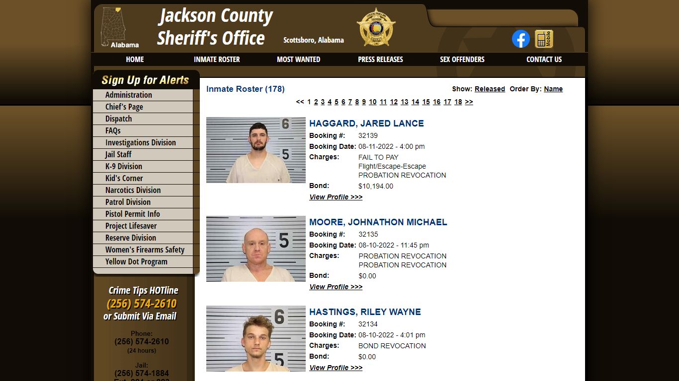 Inmate Roster - Jackson County Sheriff's Office